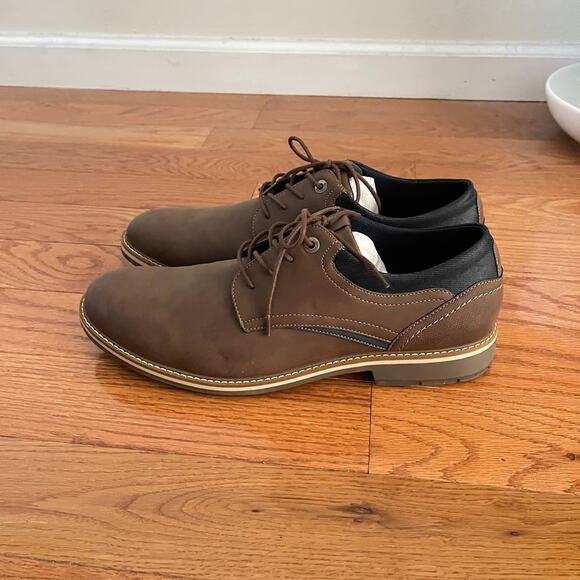 JF J. Ferrar Grayton Lace-Up Oxford Shoes Mens 13M Brown Man Made Dress Church - Picture 4 of 9